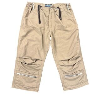 Cyberdog London Mens Tan Nylon Cargo Pants Rave Techwear Cropped Trousers Large